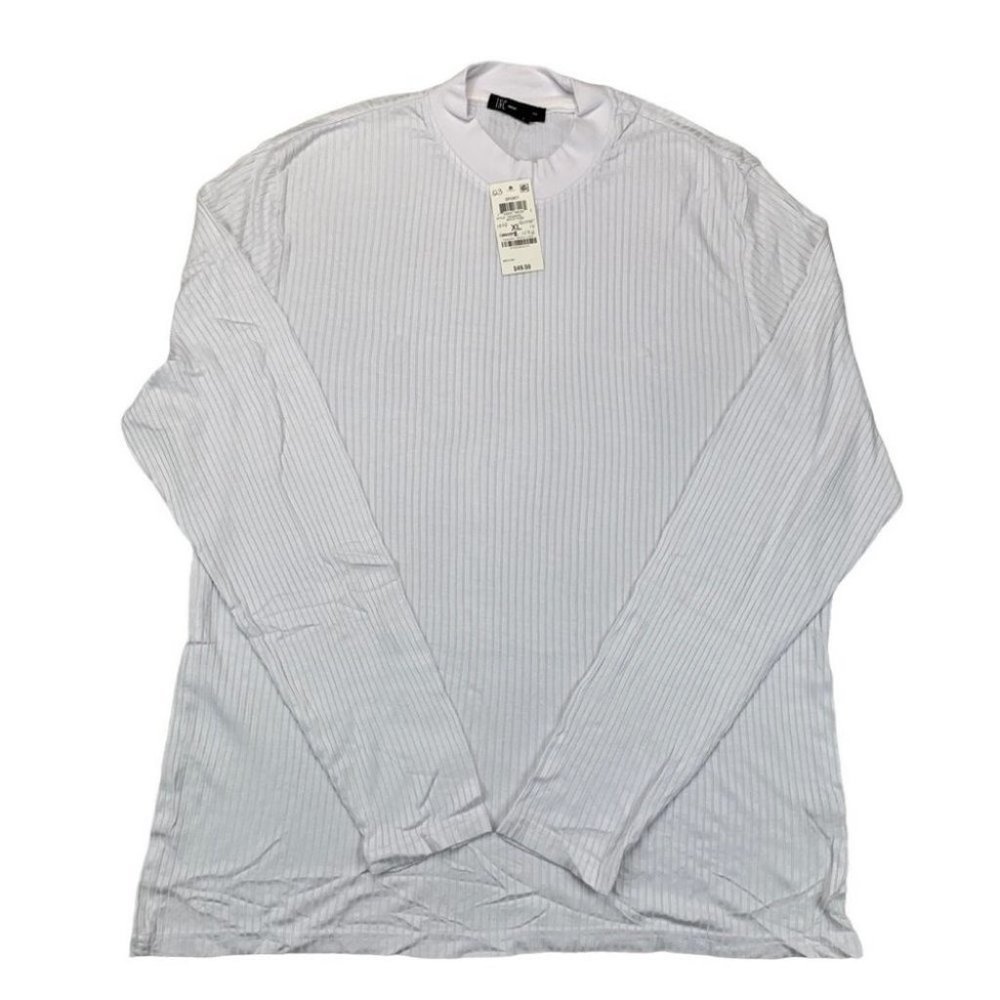 INC International Concepts Mens Liam Mock-Neck Shirt White Pure XL - Picture 2 of 11